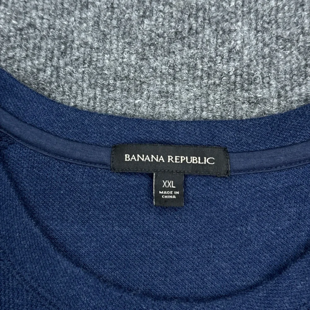 Banana Republic Knit Tee Shirt Mens Size 2XL XXL Navy Blue Crew Neck Pullover